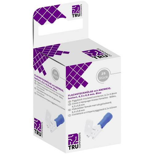 TRU COMPONENTS T1904C047 Flachsteckhülsen-Sortiment mit Abzweig Steckbreite: 6.30 mm Steckdicke: 0.80 mm 180 ° Teilisoli...