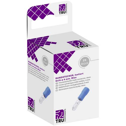 Thumbnail - TRU COMPONENTS T1904C051 Rundstecker 1.50 mm² 2.50 mm² Teilisoliert Blau 25 St.