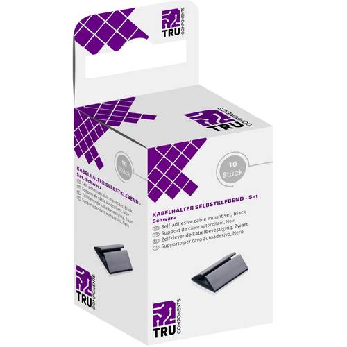 TRU COMPONENTS Klebesockel selbstklebend T1904CA036 Bündel-Ø-Bereich 2.50 bis 3.50 mm Schwarz 10 St.