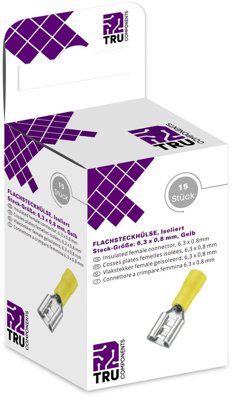 TRU COMPONENTS T1904C108 Flachsteckhülsen-Sortiment Steckbreite: 6.30 mm Steckdicke: 0.80 mm 18