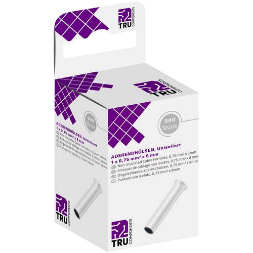 TRU COMPONENTS T1904C083 Aderendhülse 0.75 mm² Unisoliert Silber 500 St.