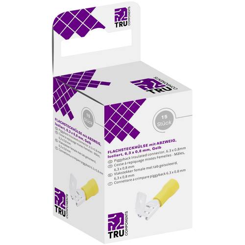 Thumbnail - TRU COMPONENTS T1904C112 Flachsteckhülsen-Sortiment mit Abzweig Steckbreite: 6.30 mm Steckdicke: 0.80 mm 180 ° Teilisoli...