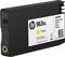 Gelbe Tintenpatrone HP 963XL, made in Malaysia, mit einer QR-Code-Etikette. Garantie endet Oktober 2020.
