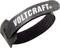 Ein schwarzer Klettverschluss mit der Aufschrift 'VOLTCRAFT', dient zum ordentlichen Bündeln von Kabeln oder anderen Gegenständen.