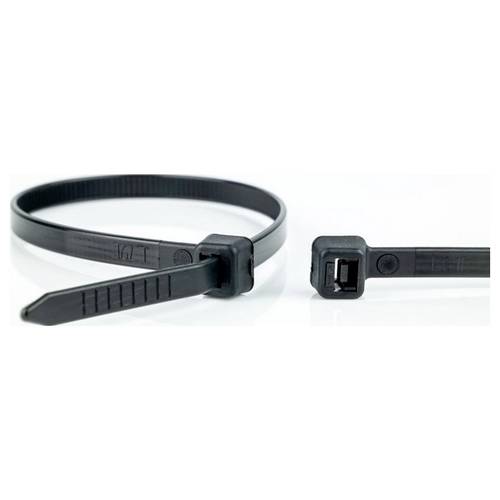 WKK 120124071 120124071 Kabelbinder 200 mm 3.60 mm Schwarz Hitzestabilisiert, UV-stabilisiert, beständig gegen Öl, bestä...