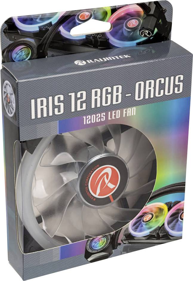 Raijintek IRIS 12 Rainbow RGB Orcus PWM PC-Gehäuse-Lüfter Schwarz, Transparent, RGB (B x H x T) 120 x 120 x 25 mm inkl. -6