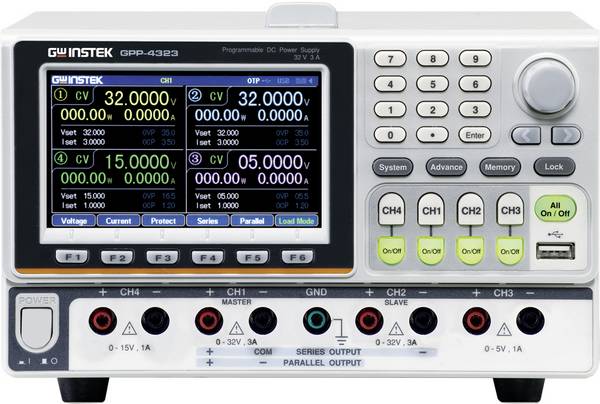 GW Instek GPP-4323 Labornetzgerät, einstellbar 0 - 32 V 0 - 3 A RS-232, USB programmierbar Anzahl Ausgänge 4 x