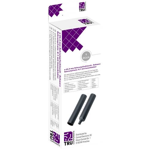 TRU COMPONENTS T1904CA049 Schrumpfschlauch mit Kleber Schwarz 44.40 mm 7.40 mm Schrumpfrate:6:1 1 St.