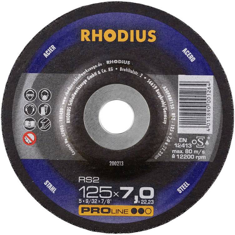 RHODIUS 200213 RS2 Schruppscheibe gekröpft 125 mm 22.23 mm 1 St.
