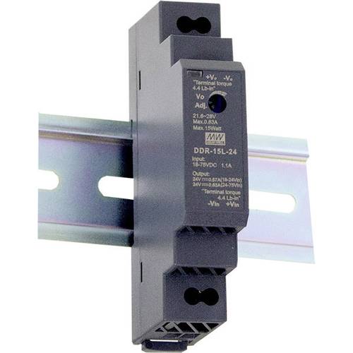 MEAN WELL DDR-15L-12 Hutschienen-DC/DC-Wandler (DIN-Rail) 12 V/DC 1.25 A 15 W Anzahl Ausgänge:1 x Inhalt 1 St.