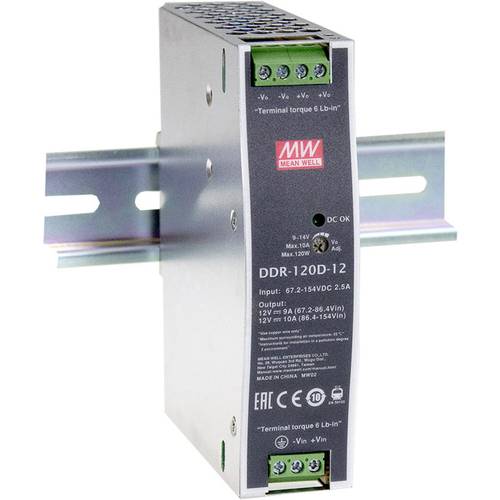 MEAN WELL DDR-120A-24 Hutschienen-DC/DC-Wandler (DIN-Rail) 24 V/DC 4.2 A 100.8 W Anzahl Ausgänge:1 x Inhalt 1 St.