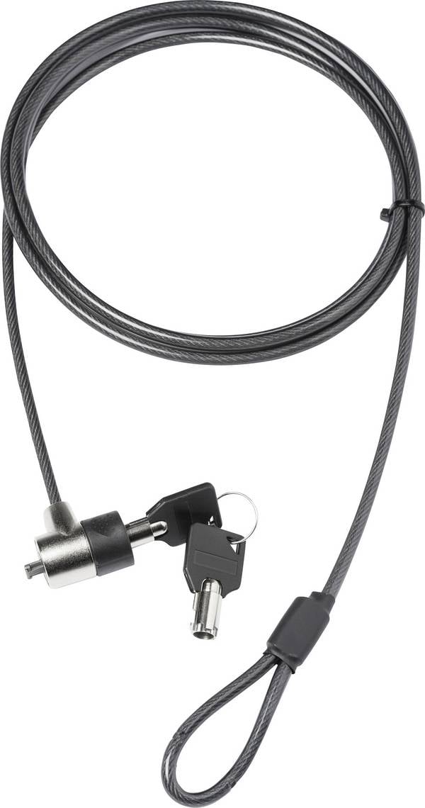 Dicota Laptop Schloss  Schlüsselschloss zusätzlicher Schlüssel dient als Ersatz 2 m Security T-Lock Value, Single (3x7 mm slot)
