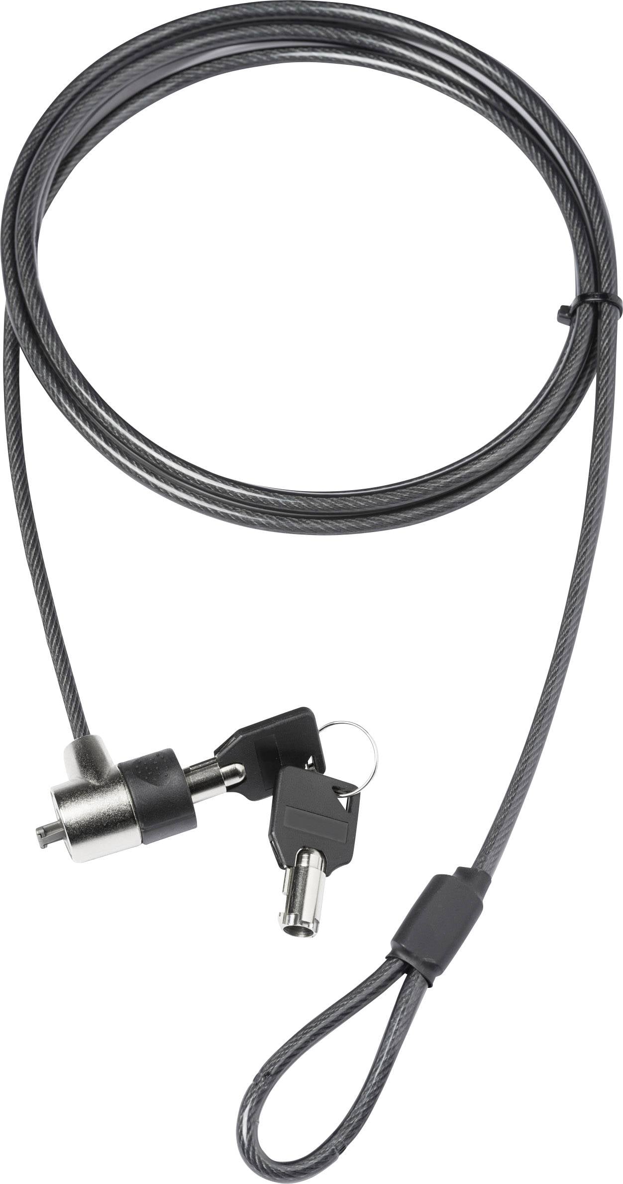 Dicota Laptop Schloss Schlüsselschloss zusätzlicher Schlüssel dient als Ersatz 2 m Security T-Lock Value, Single (3x7 mm