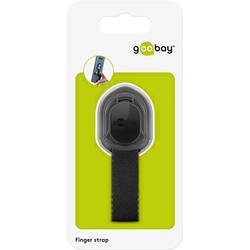 Stojan na mobilní telefon Goobay Finger Strap (schwarz/schwarz) N/A, černá