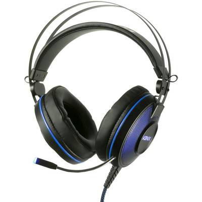 Konix PS-700 Gaming  Over Ear Headset kabelgebunden 7.1 Surround Schwarz, Blau  Lautstärkeregelung, Mikrofon-Stummschalt