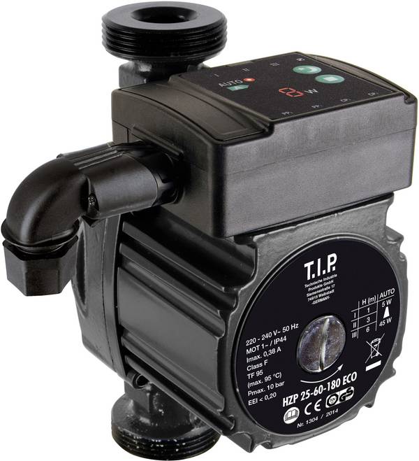 T.I.P. - Technische Industrie Produkte HZP 25-60-180 ECO Heizungspumpe 60 l/min 45 W 10 bar