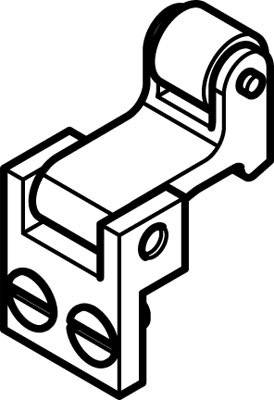 Technische Zeichnung eines Scharniers. Das Scharnier besteht aus zwei verbundenen Metallplatten und einem zylindrischen Drehpunkt.