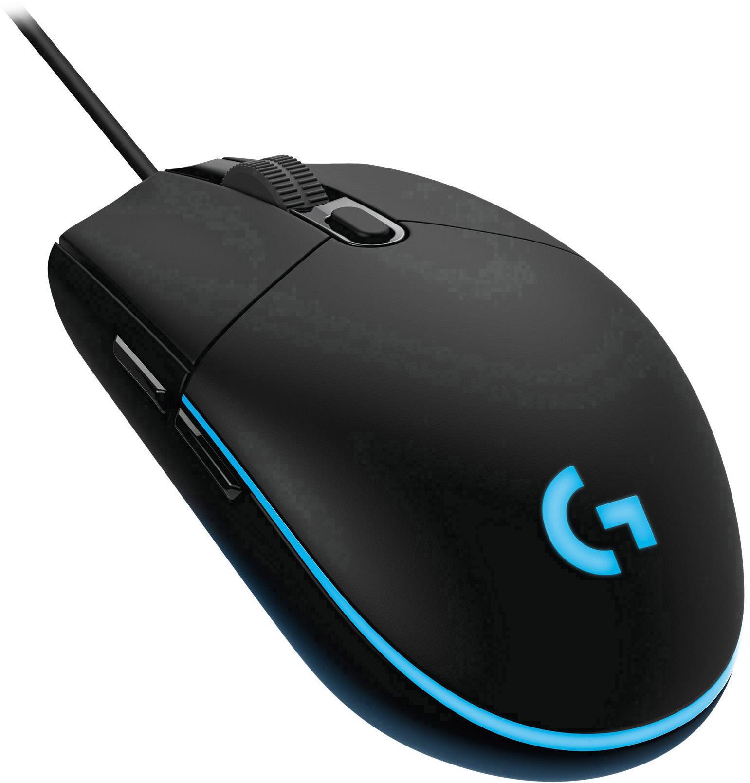 Logitech Pro Hero Gaming-Maus USB Optisch Schwarz, Blau 6 Tasten 16000 dpi Beleuchtet, Integrierter Profilspeicher-1