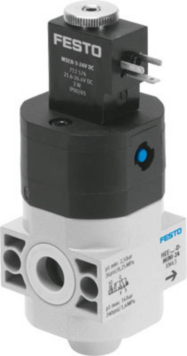 FESTO Einschaltventil 172956 HEE-D-MINI-24  Gehäusematerial Aluminium Druckguss Dichtungsmaterial NBR 1 St.