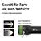 Taschenlampe GP C32 mit Ein-Hand-Fokussiersystem. Drehbare Fokussierung rechts. Zeigt Spot- und Flutlichtoptionen.