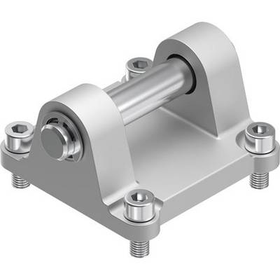 Ein grauer Metallhalter mit Schrauben, montiert auf einer flachen Basis, zeigt technische Bauweise und Stabilität.