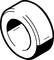 'Schwarz-weiß Zeichnung einer Rolle Klebeband, leicht geneigt dargestellt.'