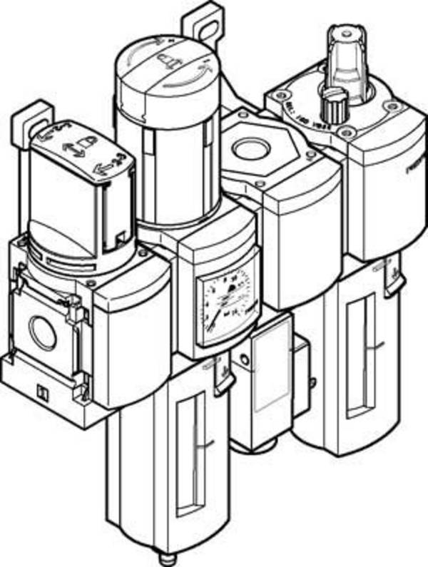 FESTO 542295 MSB4-1/4:C3J1F3M1-WP Abzweigmodul  Druckluft, Inerte Gase Betriebsdruck (max.) 14 bar