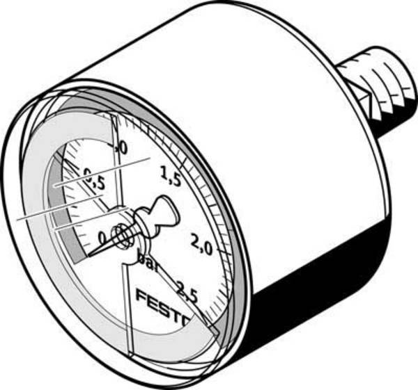 FESTO Manometer 546963 MA-40-2,5-R1/8-E-RG 0 bis 2.5 bar 1 St.