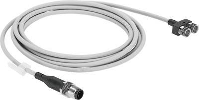Graues Verbindungskabel mit mehreren Steckern, geeignet für elektronische Geräte.