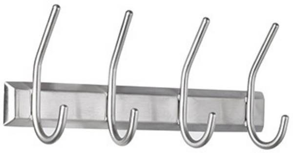 ALCO Garderobenleiste 2841 2841 Anzahl der Haken: 4 (B x H x T) 31.5 x 13 x 7 cm Edelstahl Silber 1 St.