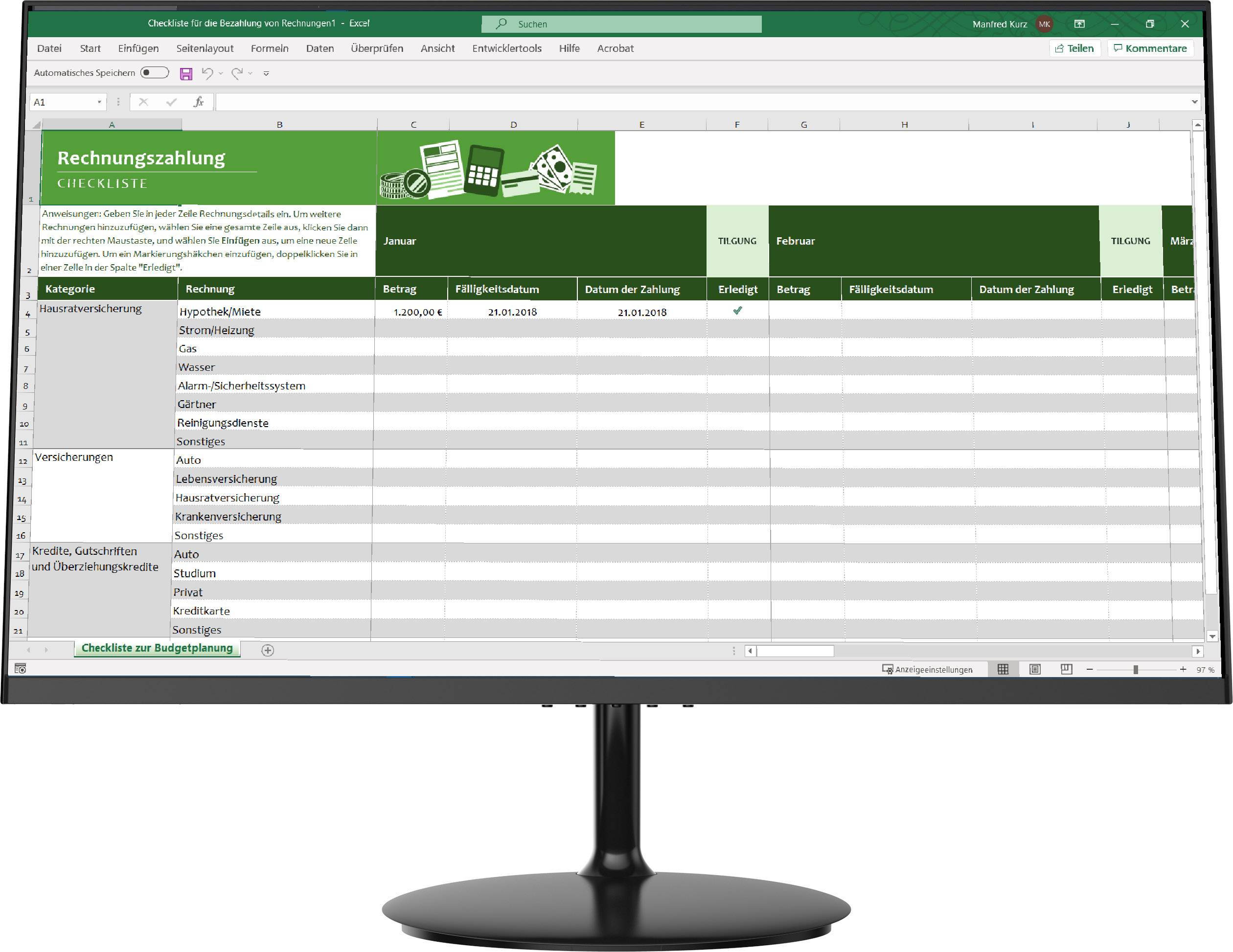 MLE-2401 LED-Monitor 59.9 cm (23.6 Zoll) EEK A (A++ - E) 1920 x 1080 Pixel 5 ms HDMI®, VGA, Kopfhörer (3.5 mm
