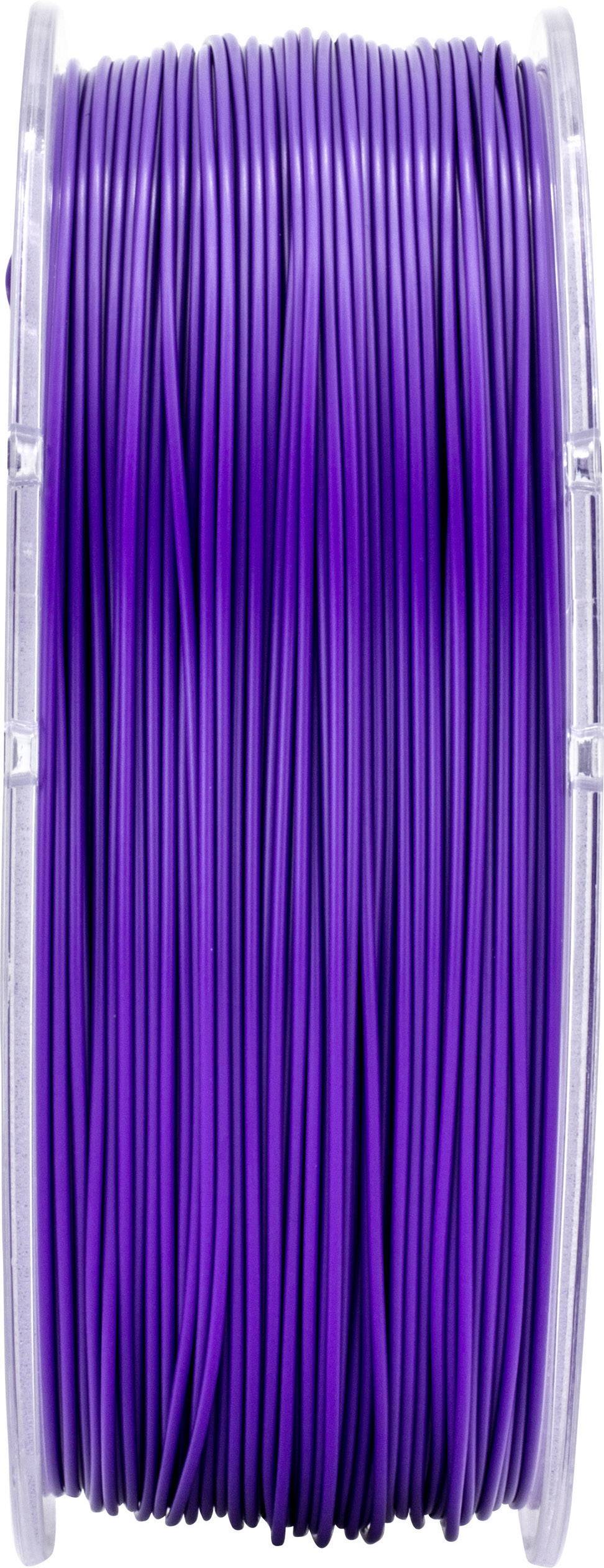 Eine Spule mit violettem 3D-Druckerfilament aus Kunststoff.
