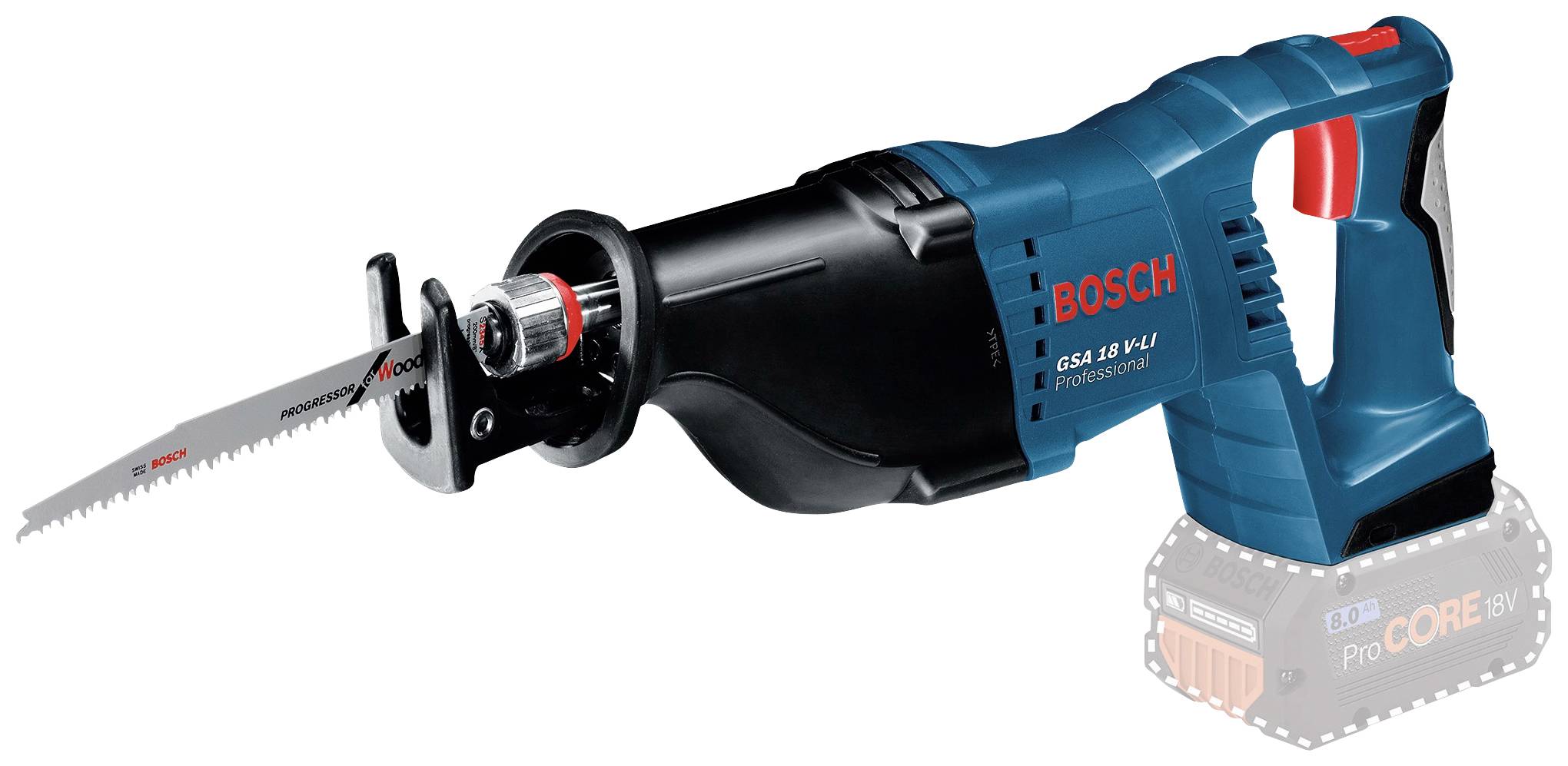 Bosch Professional GSA 18 V-LI Tigersåg Batteridriven 060164J000 exkl. batteri/laddare 18 V