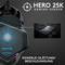 'Gaming-Maus mit HERO 25K-Sensor. Enthält ein Bild des Sensors. Text: Keine Glättung/Beschleunigung. Modell: G502 HERO, Marke: Logitech.'