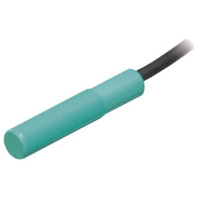 Ein zylindrischer, grüner Sensor mit einem Kabelende. Der Sensor könnte zur Erfassung von Objekten oder zur Messung verwendet werden.