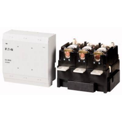 Produktbild eines elektrischen Geräts von Eaton, bestehend aus einem weißen, rechteckigen Kästchen und einem separaten schwarzen Modul mit drei Kupferspulen.
