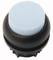 Ein runder, blauer Druckknopf mit einem schwarzen Gehäuse, vermutlich für elektronische Geräte oder Maschinensteuerungen.