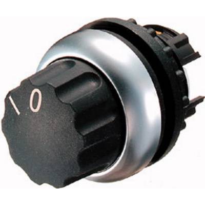Drehschalter mit schwarzem Griff und silbernem Ring zeigt die Position '0'. Geeignet für elektronische Geräte zur Steuerung.