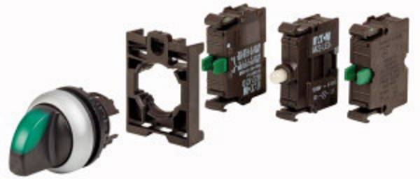 Eaton 110925 M22-WRLK3-G-2K10LED-BVP Wahlschalter Frontring Kunststoff Knebel Grün   1 St.