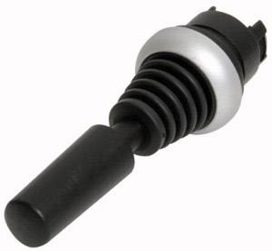 Ein schwarzer Gummifaltenbalg mit Metallring. Dient als Schutzbauteil in mechanischen Geräten.