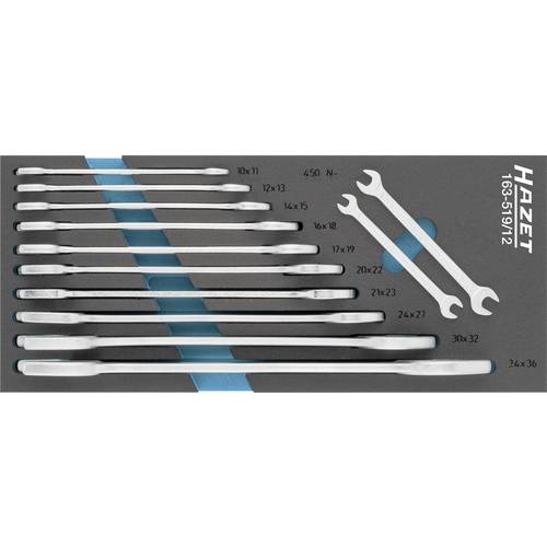 Hazet 163-519/12 Doppel-Maulschlüssel-Satz Schlüsselweite (Metrisch) 10 - 36 mm