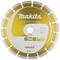Eine goldene Makita-Diamantscheibe mit Firmenlogo und spezifischen Modellangaben für professionelle Schneidarbeiten.