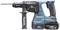 Kabelloser Bohrhammer von Makita, 18V, schwarz-blau, mit Seitengriff und Lithium-Ionen-Akku; geeignet für schwere Bohrarbeiten.