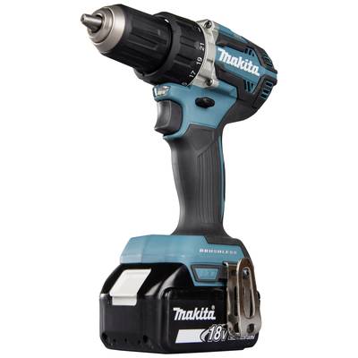 Kabelloser Akkuschrauber in Blau mit 18-Volt-Batterie und bürstenlosem Motor von Makita.