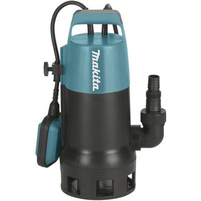 Blau-schwarze elektrische Wasserpumpe mit Markenname in Weiß auf der Oberseite, geeignet für entwässernde Aufgaben.