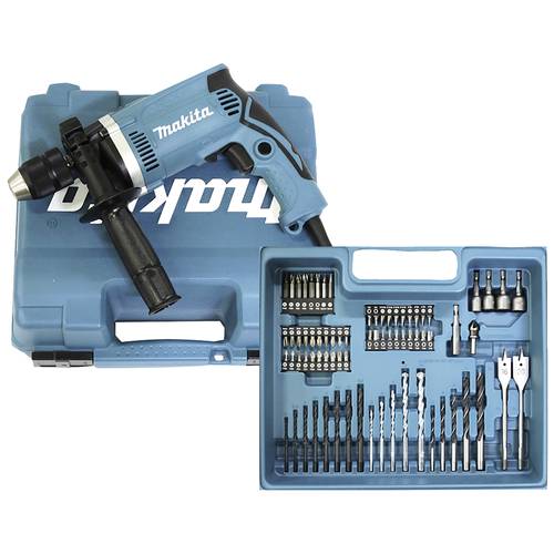 Makita HP1631KX3 1-Gang-Schlagbohrmaschine 710 W mit Zubehör, inkl. Koffer