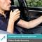Ein Mann im Auto bläst in ein Alkoholtestergerät. Unten steht: 'Polizeigenaue Messergebnisse' und 'Police Grade Accuracy'.