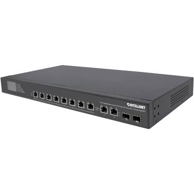 Intellinet 8-Port Gigabit Ethernet Ultra PoE-Switch mit 4 Uplink-Ports und LCD-Anzeige 380W 19 Zoll Netzwerk-Switch RJ45
