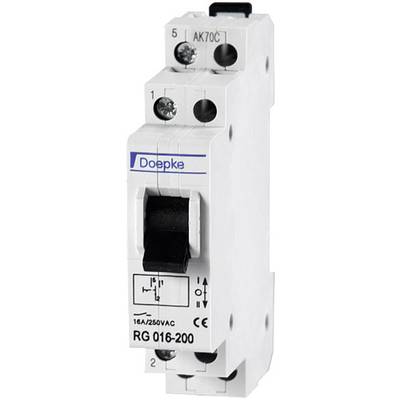 Leistungsschalter von Doepke mit Hebel und technischer Beschriftung, geeignet für 16 A und 250 V Wechselstrom.