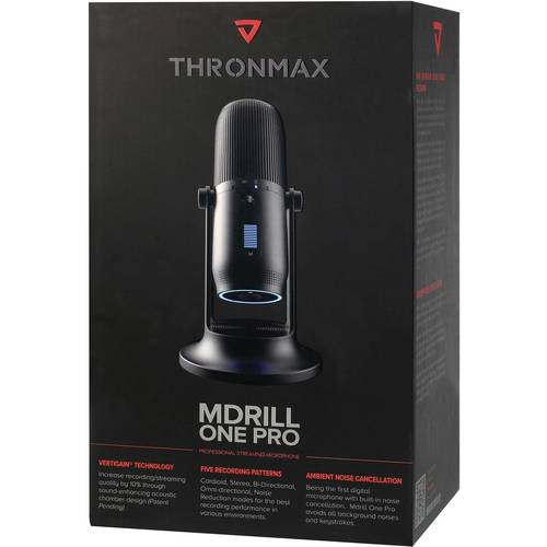 Thronmax M2P-B Stand USB-Studiomikrofon Übertragungsart (Details):Kabelgebunden Standfuß, inkl. Kabel USB-C®, Audio, ste...